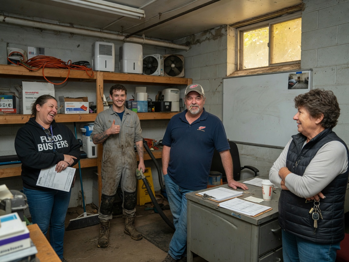 The Basement Recovery Experts team at work in Rochester