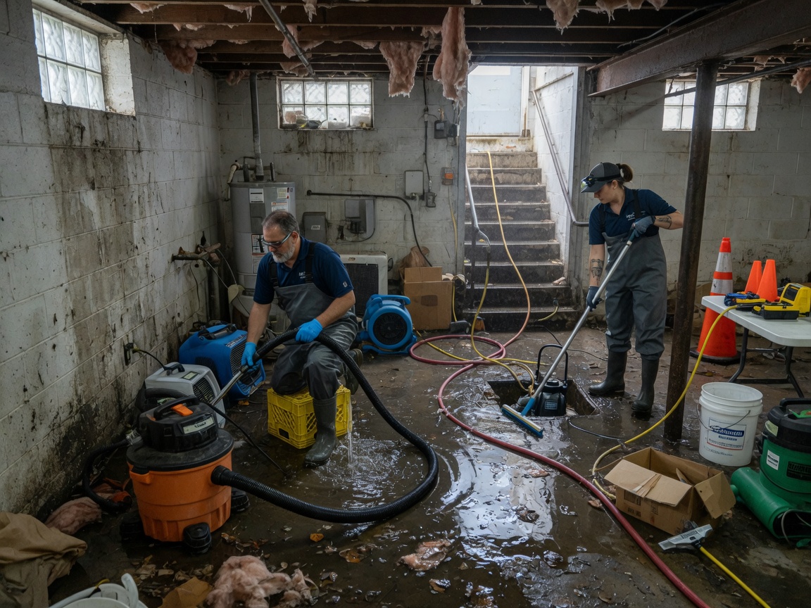 Flooded Basement Cleanup in Highland Park