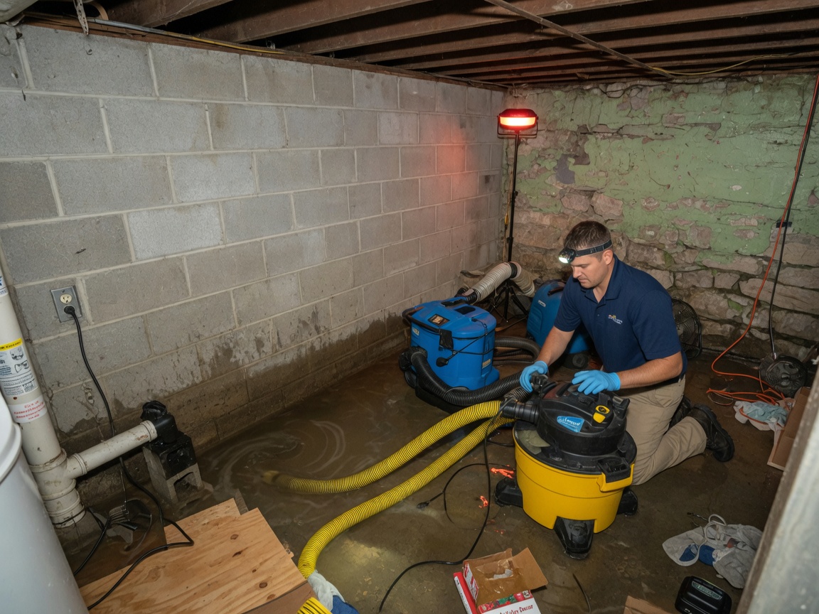 Flooded Basement Cleanup in East End