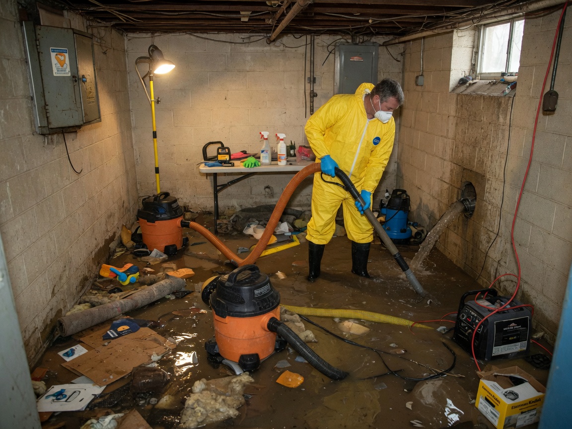 Flooded Basement Cleanup in East Avenue